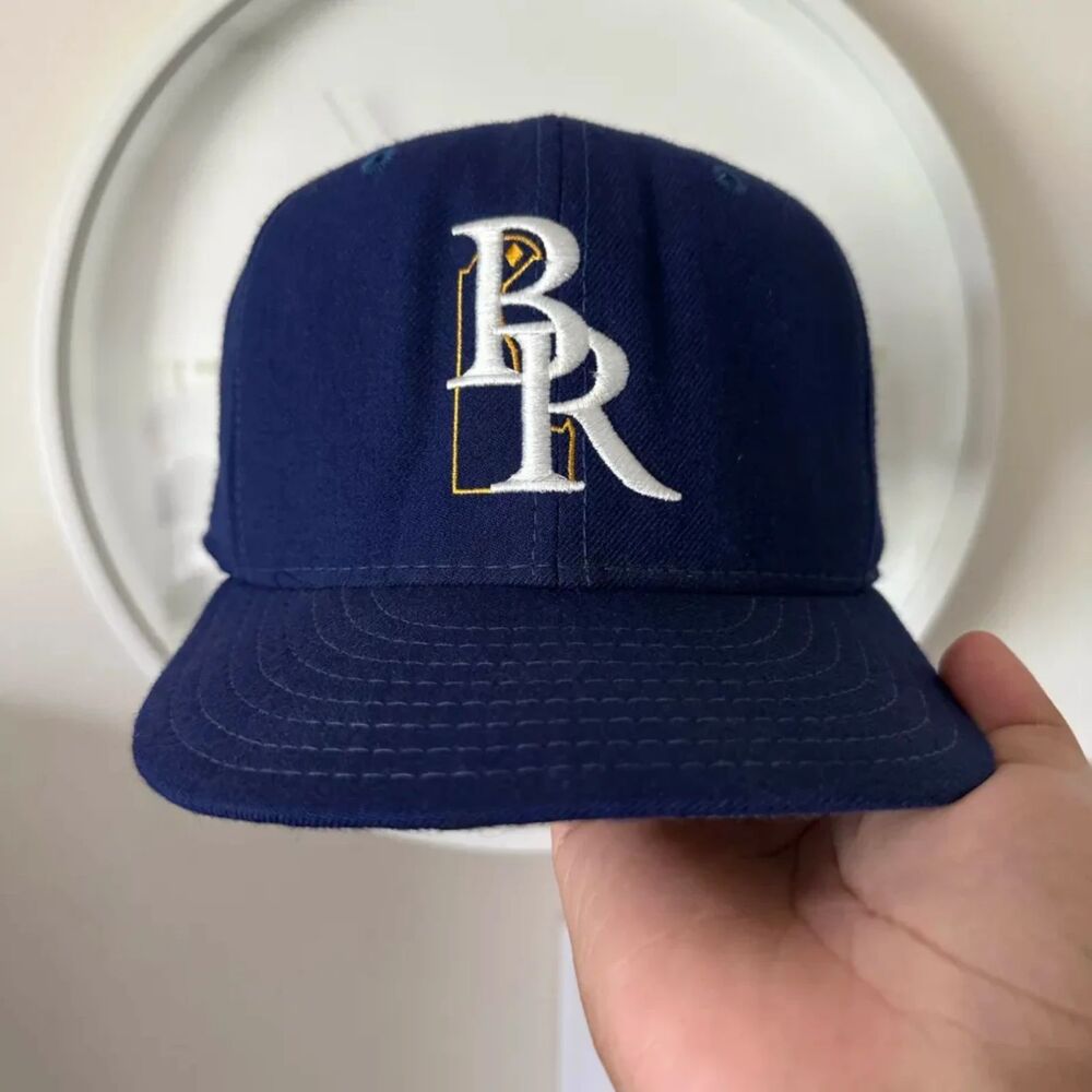 Vintage New Era Pro Model Wilmington Blue Rocks Wool Fitted Size 7 3/8